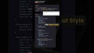 CSS Snippet | Input Animation | #html #css #shorts #codebustler