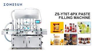 Automatic pneumatic Liquid Filling Machine 6 Head Servo Motor Low Viscous Paste ZS-YT6T-6PX