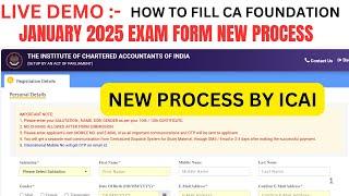 Live Demo :- How to Fill CA foundation January 2025 Exam Form | CA Foundation January 2025 Exam Form