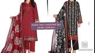 nishat linen unstitched 3pc printed winter collection vol.1 with price/ nishat linen new arrival