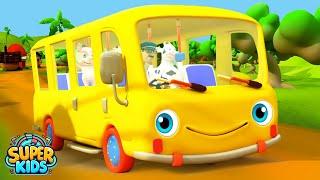 Wheels On The Bus Animals | Nursery Rhymes & Kids Songs | Super Kids