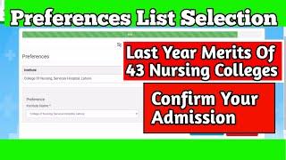 Preferences List And Last Year Merit Of 43 Govt Nursing Colleges