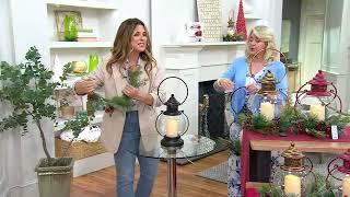 Home Reflections Indoor/Outdoor Hanging Lantern with Wreath on QVC