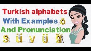 Learn Turkish alphabets With Pronounciation - With Examples