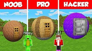 Sphere House Base Build Battle Challenge - JJ vs Mikey - Noob vs Pro - Minecraft Maizen