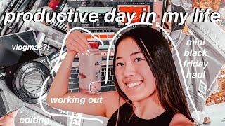 PRODUCTIVE DAY IN MY LIFE | planning the week, mini black friday haul, working out, & vlogmas?!