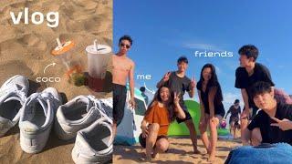 sub) 방학 끝나기 전에 친구/선배들과 바닷가로 뛰어간 브이로그 | beach day vlog