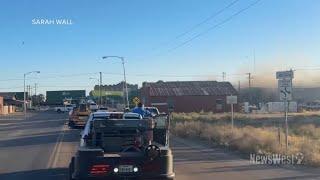 Train derails, hits Chamber of Commerce building in the city of Pecos