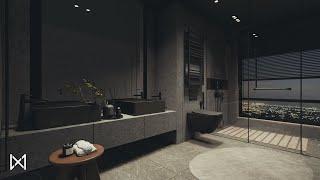 Black Bathroom Interior Design | Lumion Animation