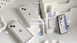 Iphone 13 (starlight) 2024  aesthetic unboxing + accessories, camera test, cute cases, set up