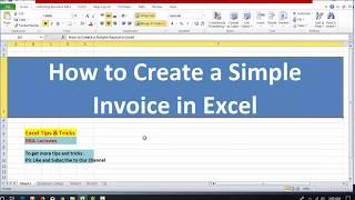 How to Create a Simple Invoice in Excel