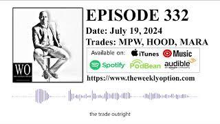 Option Trading Podcast - The Weekly Option Episode 332 Recorded on July 19, 2024