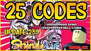 25 NEW WORKING CODES for  SHINDO LIFE  Update 239  Codes for Shinobi Life 2  Roblox 2024