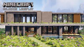 We Built a Peaceful Modern House - Minecraft Relaxing Longplay (No Commentary)