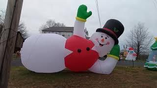 My 2022 Gemmy Christmas Airblown Inflatables Display Decorations Walkthrough Tour