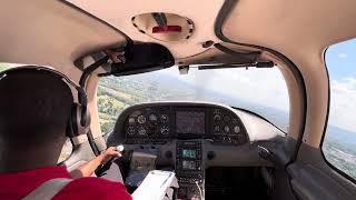 Flying low over the trees tops Short approach to landing power off 180 in a cirrus sr22 #poweroff180