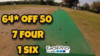 Helmet camp on batsman | 64* Runs off 50 balls 7 four 1 six | Gopro cricket match