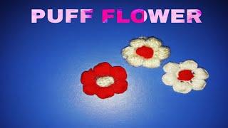 Puff Flower | Crochet Puff Flower | Moni Craft Creation