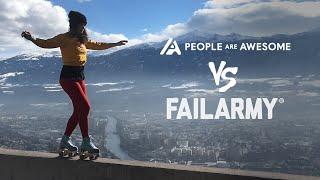 Epic Wins vs. Hilarious Fails: Woman Skates on Mountain Top | People Are Awesome Vs. FailArmy