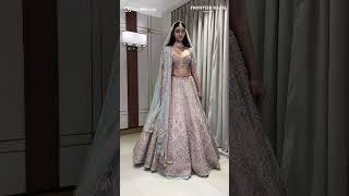 Pastel Bridal Lehenga With Veil For Indian Wedding | Frontier Raas | WedMeGood