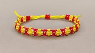 육각벌집 모양 매듭팔찌 만들기│마크라메 매듭팔찌 DIY Macrame Knot Bracelet