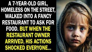 A 7-year-old girl, homeless on the street, walked into a fancy restaurant to ask for food. But when