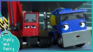 Weather Trouble   | Digley and Dazey | Kids Construction Truck Cartoons