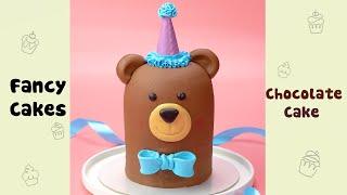 Cute Brown Bear Chocolate Cake