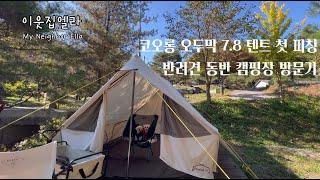 코오롱 오두막 7.8 텐트 첫 피칭, 반려견 동반 캠핑 | 문막 힐링레저파크 | 강원도 원주 캠핑장 | 테슬라 모델Y 차박 | 강원도 캠핑장 | 캠핑 요리 | 불멍 | 강아지 동반