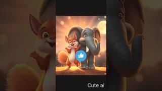 the beautiful story elephant and squirrel #ai #cartoon #shortvideo #tranding #shots #animation