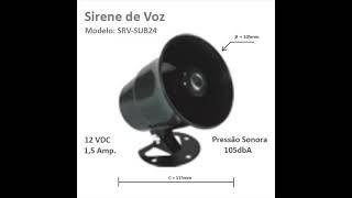 Sirene De Voz para alarme residencial, mod.: SRV-SUB24