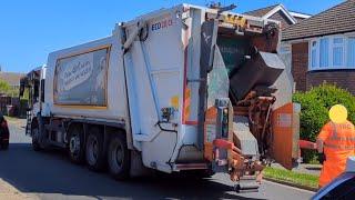 IRIDE 26 CP Bin Lorry Collecting General Waste In Ipswich!