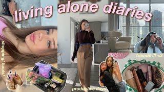 LIVING ALONE DIARIES | productive days, hosting friends at my apartment, + shopping/hauls! 