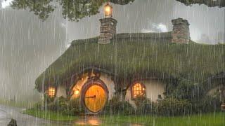 Get rid of stress, fall asleep and relax to the rain sound on the roof of the Hobbit's house #119