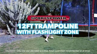 12 Ft Trampoline with Flashlight Zone by Sportspower