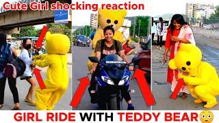 Girl Drive Bike With Teddy Bear | Cute लड़की Shocking Reaction | Am Action