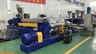 Double Stage Design Black Masterbatch Parallel Twin Screw Polymer Extrusion Process Kerke Extruder