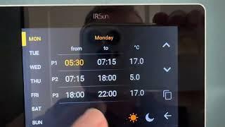 Set timer schedule on IR Sun Regulator controller