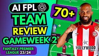 FPL 23/24 GW2 Review ChatGPT Team: BIG Green Arrow! 70+ Points + Player Stats
