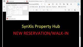 SynXis Property Hub NEW RESERVATION/WALK-IN