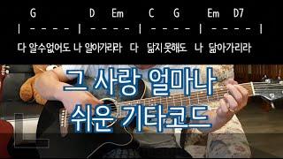 그 사랑 얼마나 쉬운기타 코드, 찬양, 그 사랑 얼마나 G코드 찬양