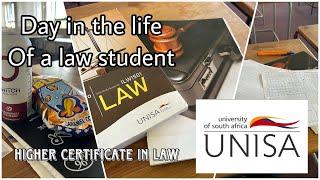 Day in the life of a law student at Unisa|Higher certificate in Law #law #law-school