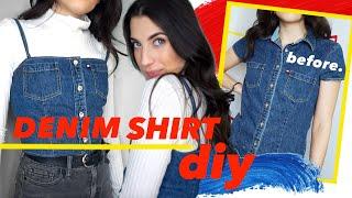 Reworked Denim Button Down Shirt | DIY | smilesfornicole