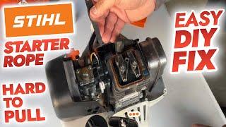 STIHL Starter Rope Hard to Pull. Easy DIY Fix! #diy