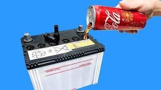 Never buy new batteries! Just use Coca Cola and your Old Batteries can be Reused