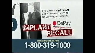 Goldwater Law Firm - Almost 100,000 DePuy Hip Implants have been recalled! (2011, v3)