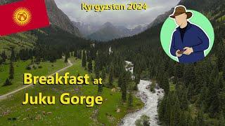  Kyrgyzstan 2024 - Jeep Tour -  Breakfast at the amazing Juku Gorge  - 4k drone footage ️