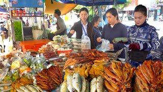 Grilled fish, Meat, Soup, & More - Yummy Cambodian Lunch @ Boeng Trabek Market