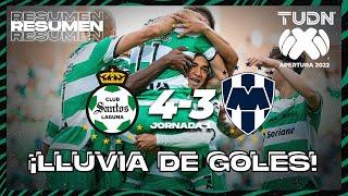 Resumen y goles | Santos 4-3 Rayados | Liga Mx Apertura 22 -J1 | TUDN