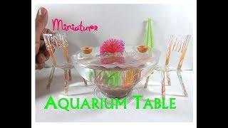 DIY Dollhouse Miniature Aquarium Dining Table (Actual Aquarium Furniture)